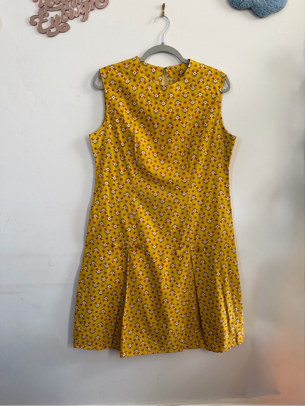 Retro Floral Sleeveless A-Line Dress